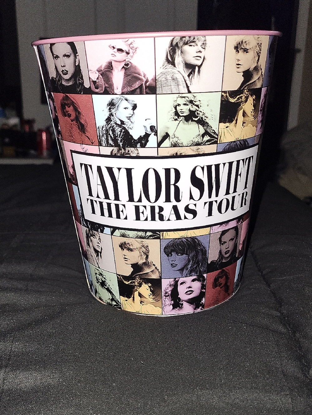 Taylor Swift Pastel & Black Eras Tour Collage Popcorn Pail